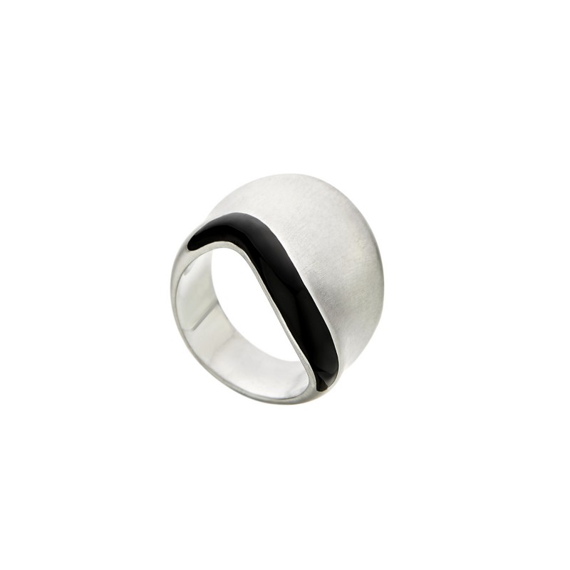 Honor Omano Armor Ring sterling silver black enamel HON-SR048SB