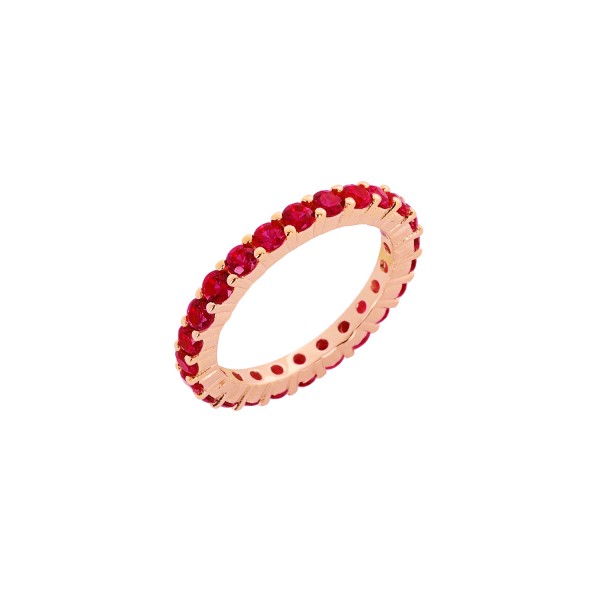 Ring rose gold silver 925° pink zircon PS/9B-RG062-2R