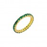 Ring gold silver 925° green zircon PS/9B-RG062-3E