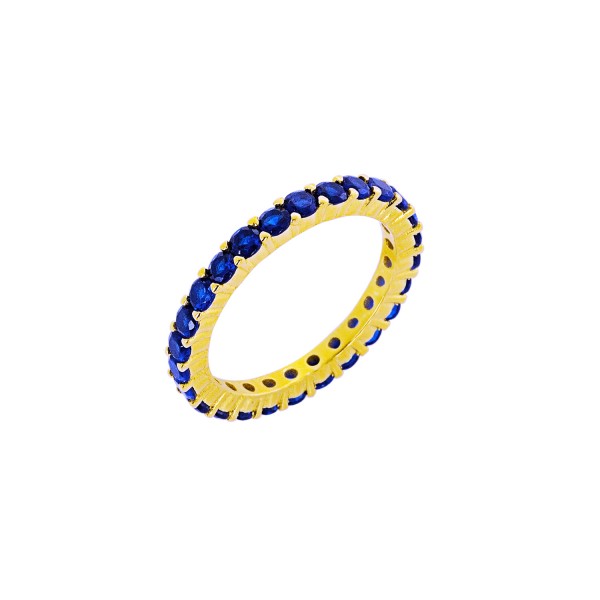 Ring gold silver 925° blue zircon PS/9B-RG062-3M