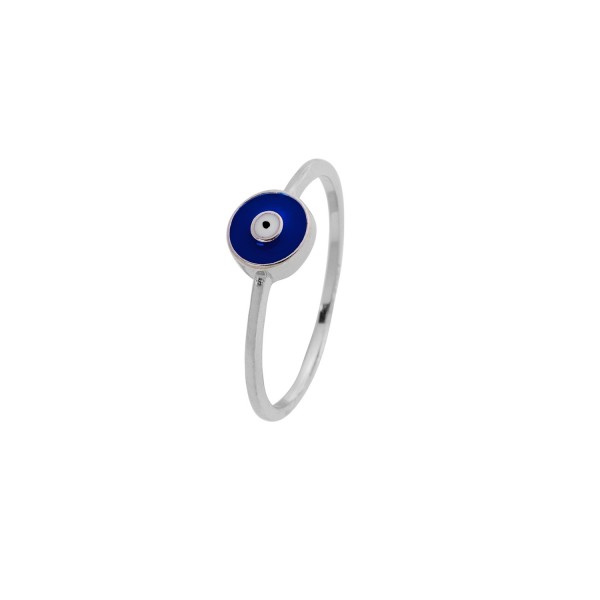 Eye ring silver 925° blue enamel PS/8A-RG085-1M
