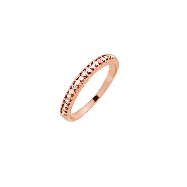 Δαχτυλίδι ροζ χρυσό βεράκι ασήμι 925° ζιργκόν PS/8A-RG102-2