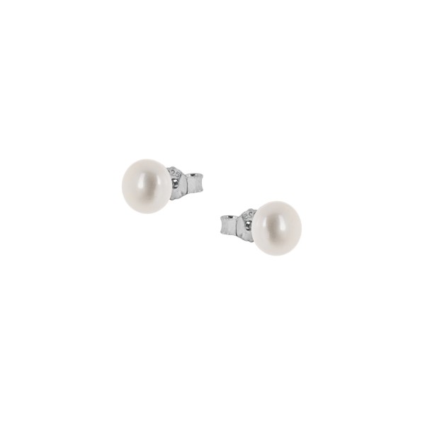 Earrings studs with medium pearl silver 925° PS/9W-SC003-1