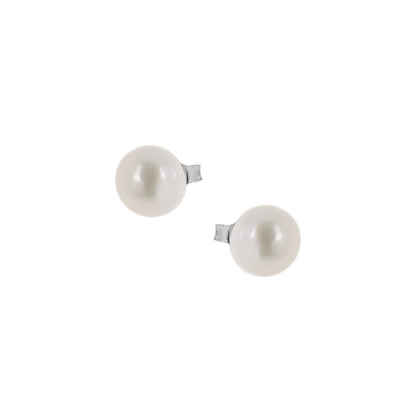 Earrings studs with big pearl silver 925° PS/9W-SC004-1