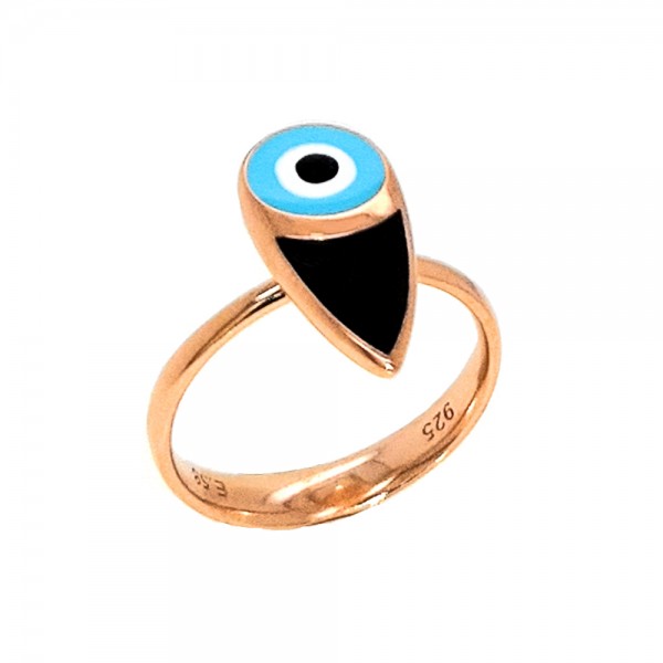 Ring silver 925 pink gold plated with eye GRE-54221
