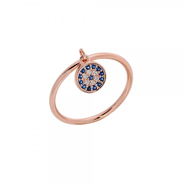 Ring silver 925 pink gold plated with zircons PS/8A-RG113-2M