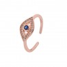 Δαχτυλίδι ασήμι 925 ροζ επιχρυσωμένο και οβάλ ματάκι με ζιργκόν PS/8A-RG109-2