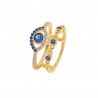 Ring silver 925 gold plated with oval eye and zircons PS/8TA-RG005-3M