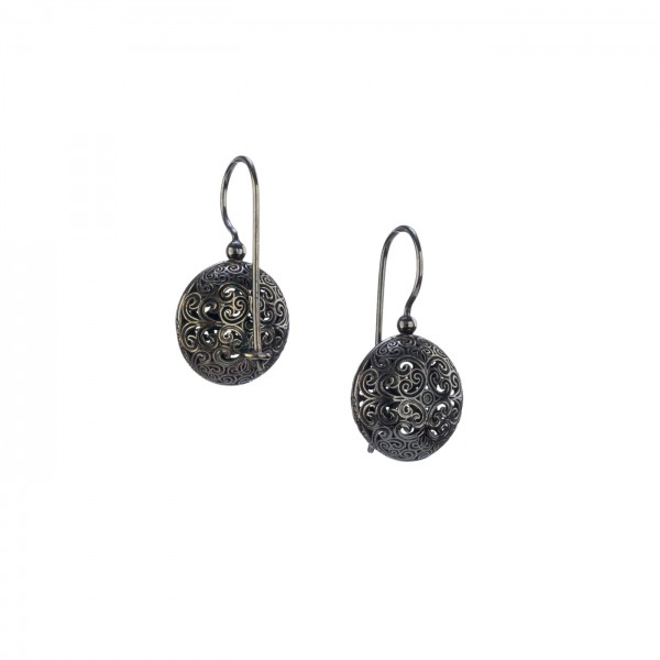 Kallisto Round earrings in Black plated silver 925 GER-E1006B3