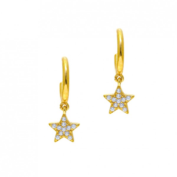 Earrings in silver 925 yellow gold plated with zirconia GRE-55804