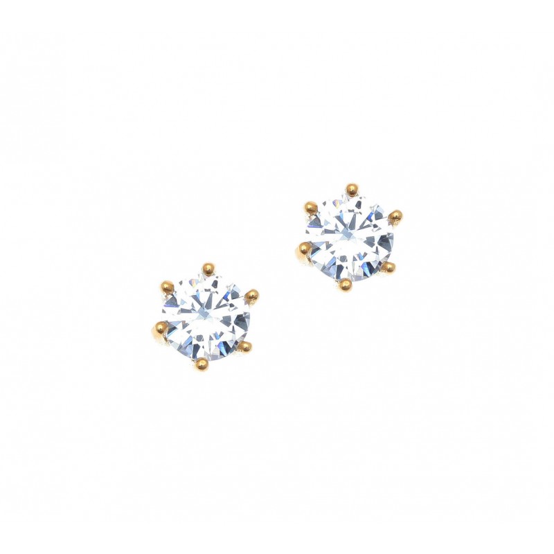 Earrings in silver 925 gold plated with zirconia GRE-41918