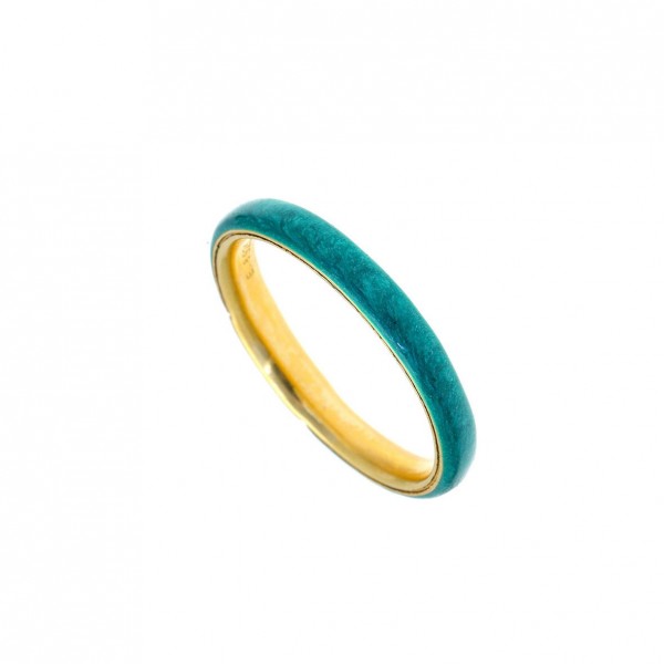 Ring silver 925 yellow gold plated with enamel GRE-58598