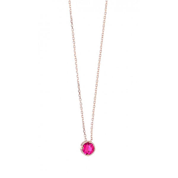 Necklace in silver 925 pink gold plated with zirconia GRE-43767