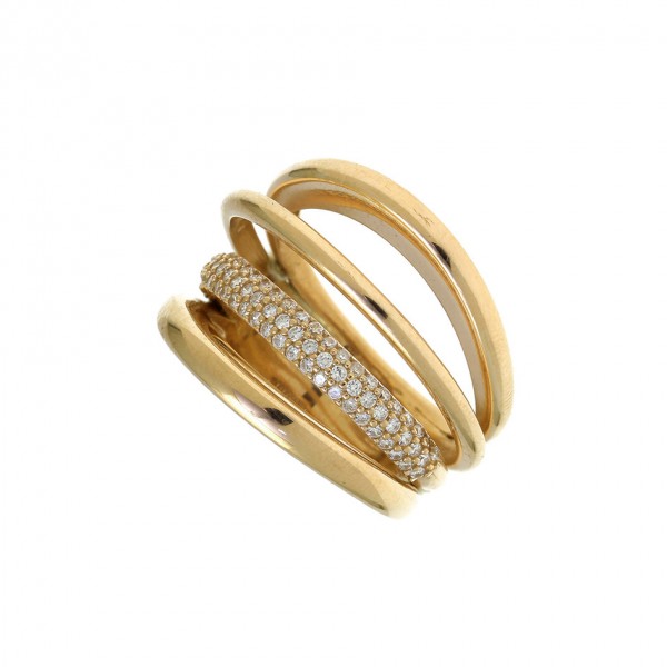 Ring silver 925 gold plated with zirconia GRE-55780