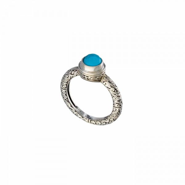 Eva ring in sterling silver and Doublet Gemstone GER-20199