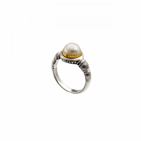 Χειροποίητο δαχτυλίδι ασήμι 925 με επίχρυσες λεπτομέρειες GER-P20081