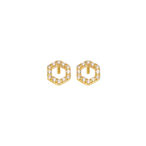 Handmade Stud Earrings 14K Yellow Gold KRI-S/E183