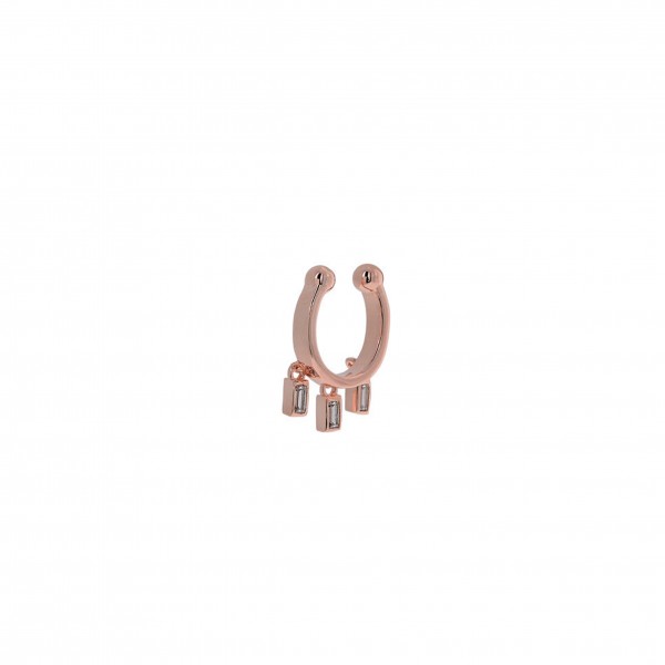 Ear Cuff in silver 925 pink gold plated with white zircon PS/8O-SC007-2