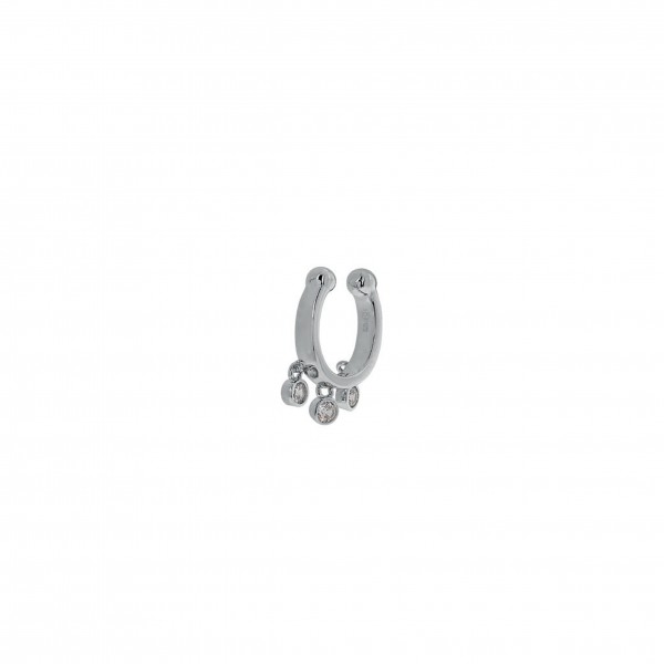 Ear Cuff in silver 925 rhodium plated with white zircon PS/8O-SC009-1