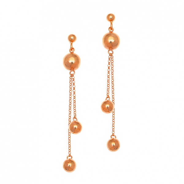 Earrings silver 925 pink gold plated GRE-58454