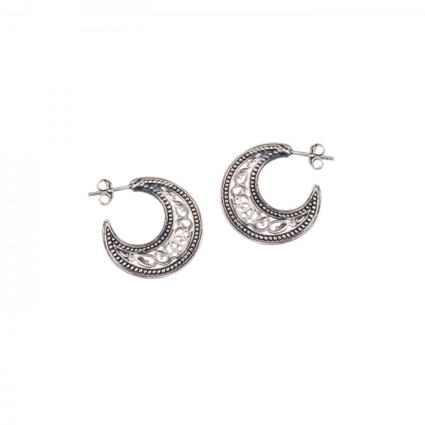 Filigree hoop earrings in Sterling Silver GER-1702