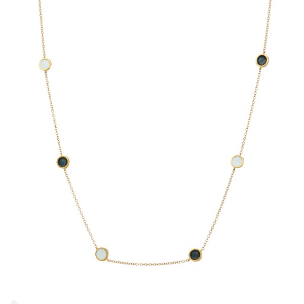 Handmade necklace in silver 950 gold plated with enamel KON-302M14X