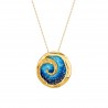 Handmade spiral Pendant in silver 950 gold plated with enamel KON-110M8X