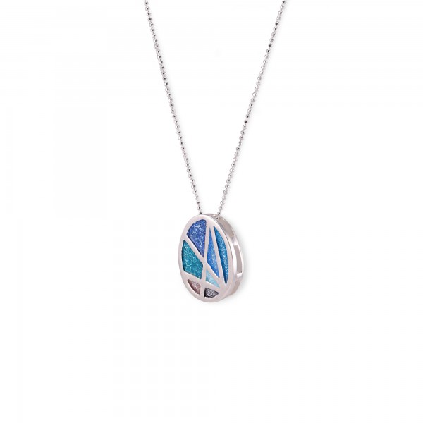 Handmade pendant in silver 950 platinum plated plated with enamel KON-B40M2