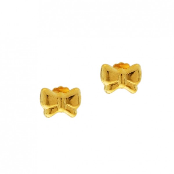 Bow earrings in silver 925 gold plated GRE-60342