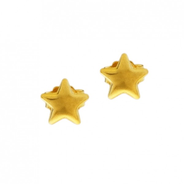 Σκουλαρίκια αστέρια ασήμι 925 επιχρυσωμένα GRE-60344