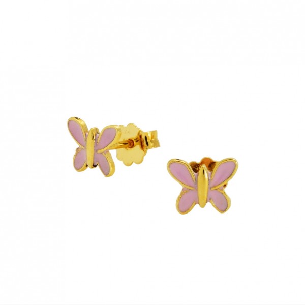 Butterfly earrings in silver 925 gold plated with enamel GRE-60010
