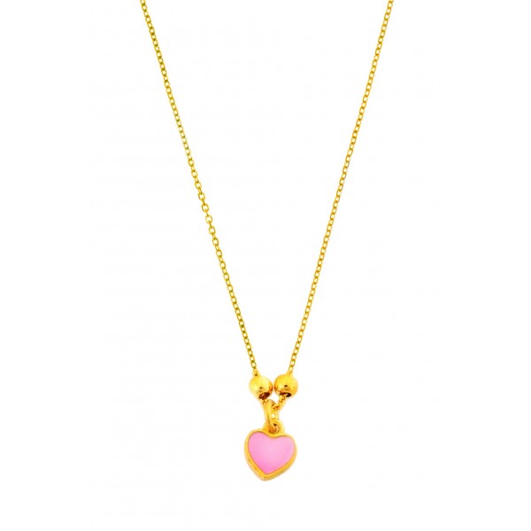 Heart necklace in silver 925 gold plated with enamel GRE-59980
