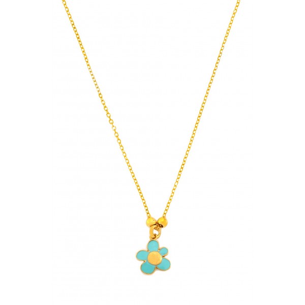 Flower necklace in silver 925 gold plated with enamel GRE-59991