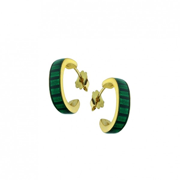 Hoop earrings in silver 925 gold plated with enamel GRE-60236