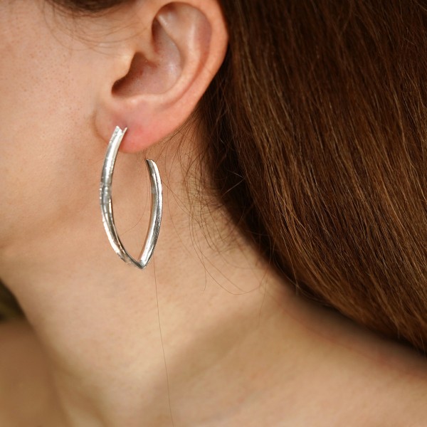 Hoop earrings in silver 925 rhodium plated GRE-60407