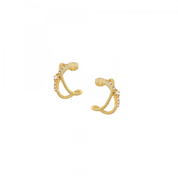 Single ear cuff in silver 925 gold plated with zircon PS/8TA-SC034-3