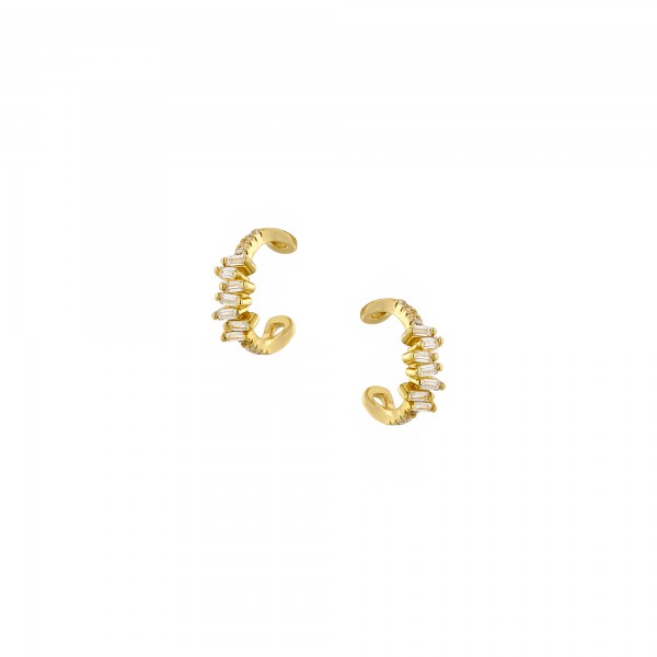 Single ear cuff in silver 925 gold plated with zircon PS/8TA-SC035-3