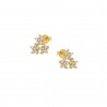 Flower stud earrings in silver 925 gold plated with zircon PS/8B-SC191-3
