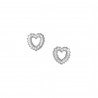 Σκουλαρίκια καρφωτά καρδιές ασήμι 925 με λευκά ζιργκόν PS/8A-SC177