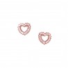 Stud heart earrings in silver 925 with white zircon PS/8A-SC177