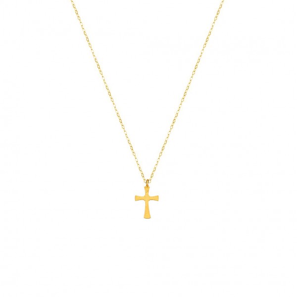 Handmade cross in K14 yellow gold KRI-S24