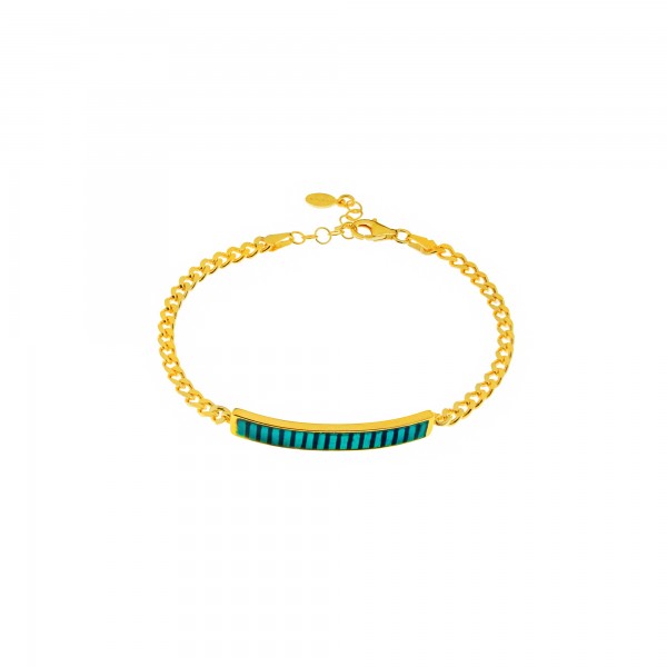Bracelet in silver 925 gold plated with blue enamel GRE-60229