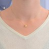 Handmade small square Pendant in silver 950 gold plated with enamel KON-Α81Μ