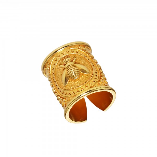 Vassia Kostara Δαχτυλίδι μέλισσα ασήμι 925 επιχρυσωμένο GRE-61070