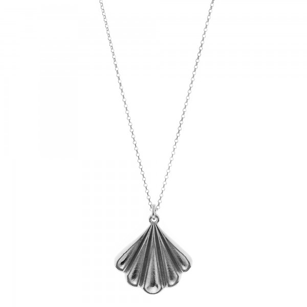 Vassia Kostara Seashell necklace in silver 925 platinum plated GRE-61191