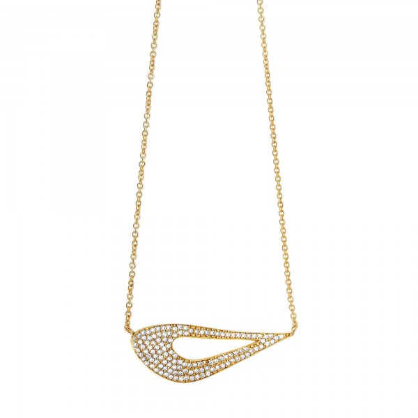 Necklace in silver 925 yellow gold plated with zirconia GRE-59210