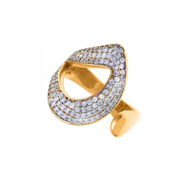 Ring in silver 925 yellow gold plated with zirconia GRE-59202