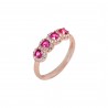 Ring silver tennis style 925 pink gold plated with zircons PS/8O-RG001-2R