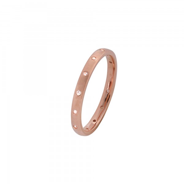 Ring rose gold silver 925° with zircons PS/9A-RG0047-2