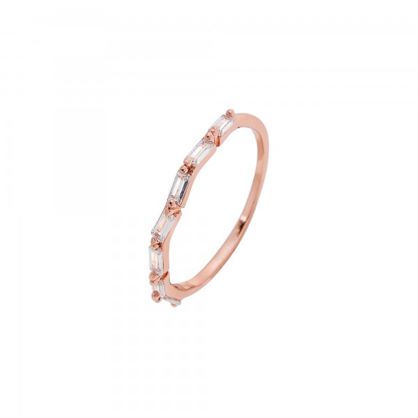 Ring silver tennis style 925 pink gold plated with zircons PS/8A-RG097-2
